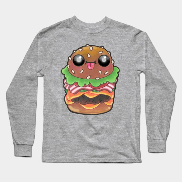 Bacon Cheeseburger Long Sleeve T-Shirt by NinjaSquirell